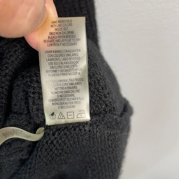 CALVIN KLEIN Red Black Colour Block Sweater Vest Cable Knit Mock Neck Preppy M - Picture 7 of 9